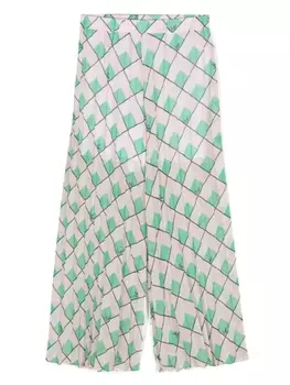 Liu Jo Kids плиссированные брюки с геометричным принтом, розовый