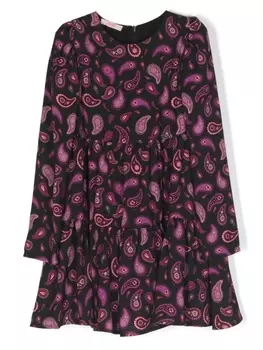 Liu Jo Kids ярусное платье с принтом пейсли, черный