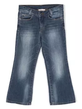 Liu Jo Kids расклешенные джинсы с логотипом, синий