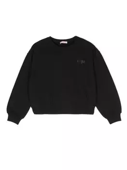 Liu Jo Kids толстовка с аппликацией логотипа, черный