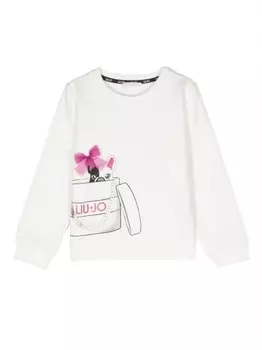 Liu Jo Kids толстовка с принтом, белый