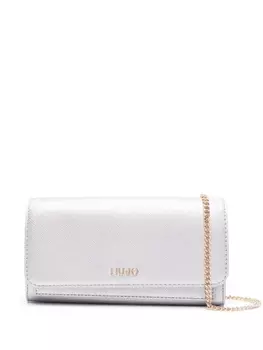 LIU JO клатч с логотипом, серебристый