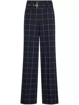 LIU JO клетчатые брюки строгого кроя, синий