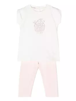 LIU JO комплект из топа и брюк со стразами, белый