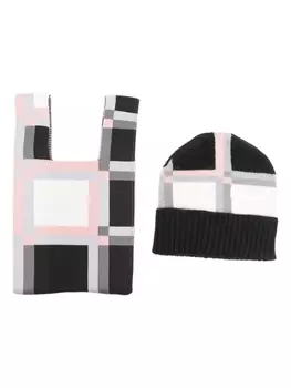 LIU JO комплект шапок с логотипом и брошью, черный