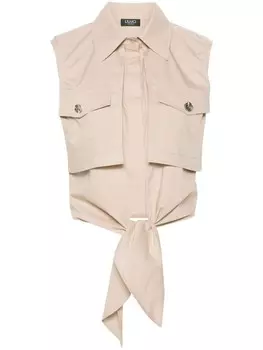 LIU JO многослойный топ с завязками, серый