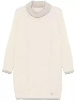 LIU JO платье миди с люрексом, белый