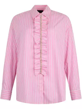LIU JO полосатая рубашка с рюшами, розовый