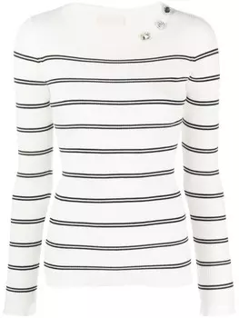 LIU JO полосатая толстовка с аппликацией, белый