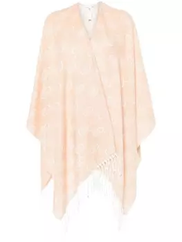 LIU JO пончо с монограммой, серый