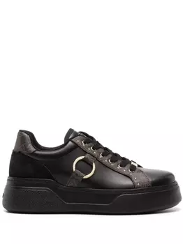 LIU JO ring-detailed monogram-pattern sneakers, черный