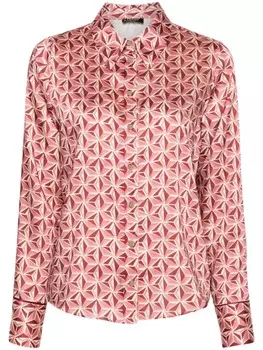 LIU JO рубашка с геометрическим принтом, розовый