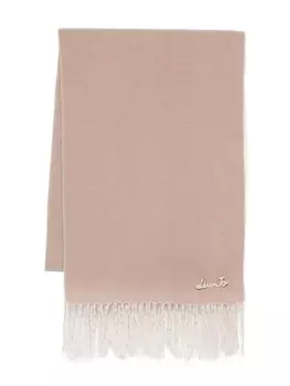 LIU JO шарф с брошью и надписью-логотипом, коричневый