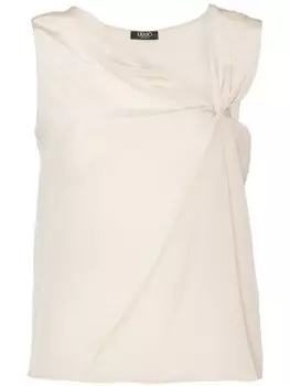 LIU JO шелковый топ, нейтральный цвет