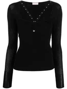 LIU JO sweetheart-neck knitted top, черный
