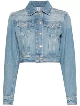 LIU JO укороченная джинсовая куртка со стразами, синий