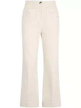 LIU JO Укороченные расклешенные брюки из хлопка, белый