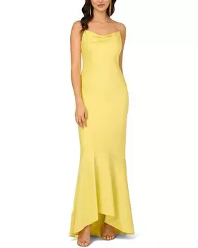 Liv Foster Атласное платье High-Low, цвет multi