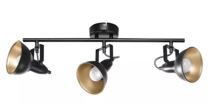 Livarno Home Потолочный светильник Промышленный 3 лампы Матовый черный Потолочный светильник