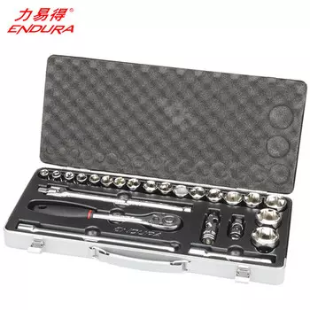 Liyide, 24 предмета, серия 12,5 мм, набор торцевых ключей с храповым механизмом, набор инструментов для ремонта автомобилей E1235 Endura