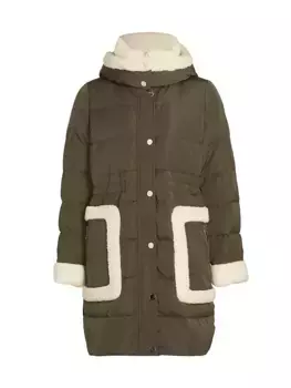 Лиз Шерпа-Трим Пуховик Mercer Collective, цвет loden cream