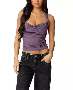 Лиза Топ с узлом на воротнике-стойке Edikted, фиолетовый