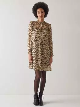 LKBennett Edie Мини-платье с леопардовым принтом, разноцветный