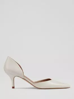 LKBennett Harley Кожаные туфли-лодочки на каблуке-китенке, экрю