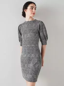 LKBennett Phillipa Платье из джерси в клетку Принц Уэльский, черный/мульти