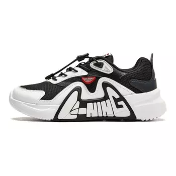 LN 90 FLY V3 Детские кроссовки GS Low-top Черный/Стандартный Белый/Черное дерево Lining Young, черный