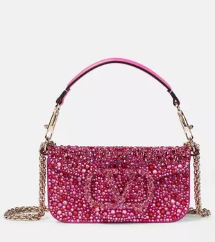 Loc Маленькая декорированная сумка через плечо Valentino Garavani, розовый