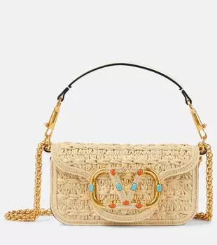 Loc маленькая сумка на плечо из рафии Valentino Garavani, бежевый