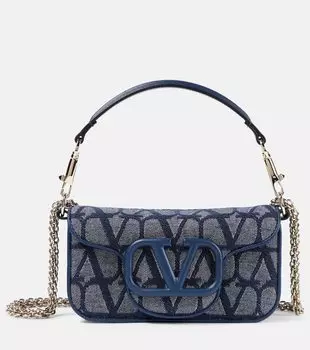 Loc signature маленькая джинсовая сумка через плечо Valentino Garavani, синий