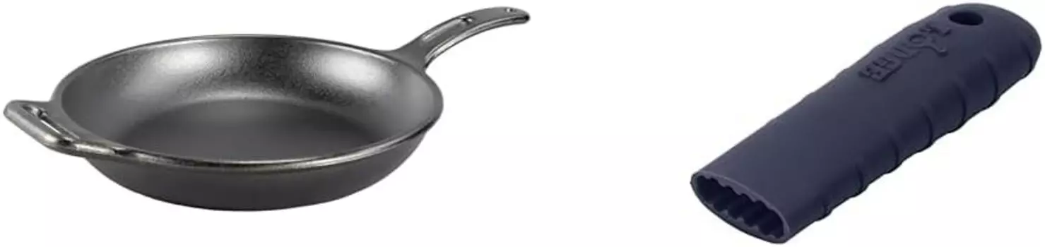 Lodge BOLD 12-дюймовая приправленная чугунная сковорода BOLD Силиконовый держатель для горячей ручки — пепельно-серый, Skillet + Silicone Hot Holder - Ash Gray