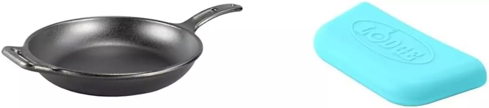 Lodge BOLD 12-дюймовая приправленная чугунная сковорода BOLD Силиконовый держатель для вспомогательной ручки - синий электрик, Skillet + Silicone Assist Holder - Electric Blue