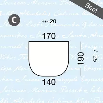 Лодка оборудована простыней типа C темно-синего цвета, островная кровать сильно закруглена Marine Business