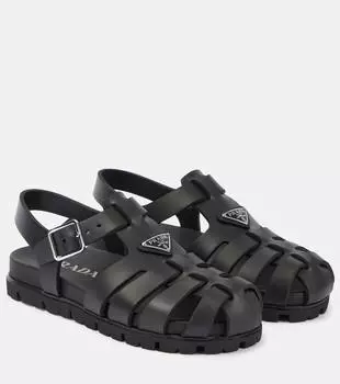 Лодочные сандалии Logo fisherman Prada, черный