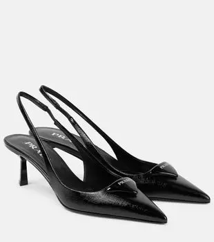 Лоджи 55 кожаные туфли-лодочки на ремешке Prada, черный