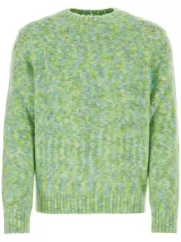 LOEWE анаграмма-патч свитер с круглым вырезом, зеленый