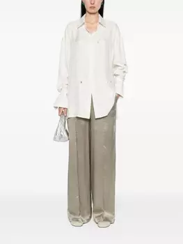 LOEWE брюки с вышивкой Anagram, зеленый