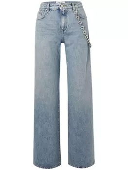 LOEWE джинсы прямого кроя с цепочкой, синий