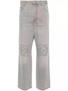 LOEWE джинсы с декором Anagram, серый