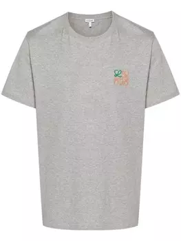 LOEWE футболка с вышивкой Anagram, серый