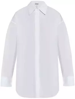 LOEWE хлопковая рубашка с драпировкой, белый