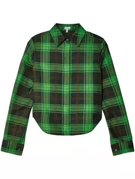 LOEWE клетчатая рубашка на пуговицах, зеленый