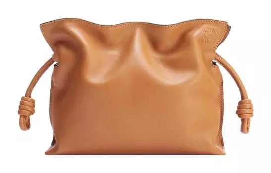 LOEWE Мини-клатч Flamenco из телячьей кожи на одно плечо, женский, теплый оранжевый цвет