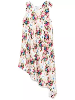 LOEWE платье миди асимметричного кроя, белый