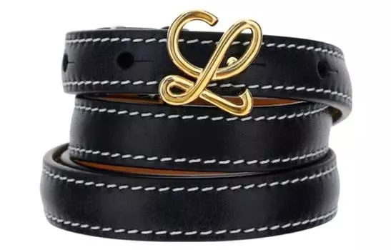 LOEWE Ремень женский из коровьей кожи, черный, ширина 1,5 см