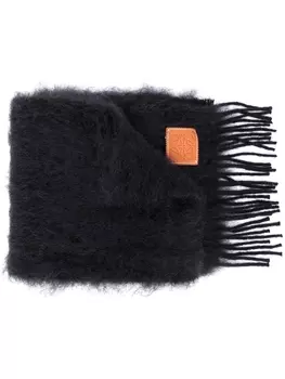 LOEWE шарф с монограммой, черный