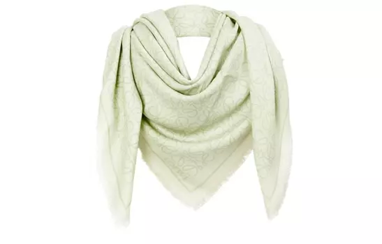 LOEWE Шелковый шарф женский зеленый
